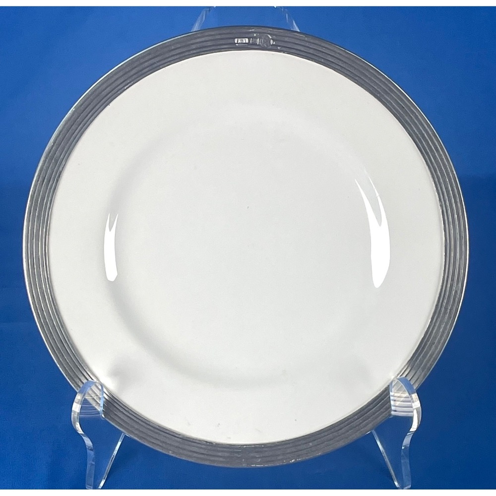 Arte Italica Tuscan Salad Dessert Plate Italian Ceramic Pewter Rim 8.5"